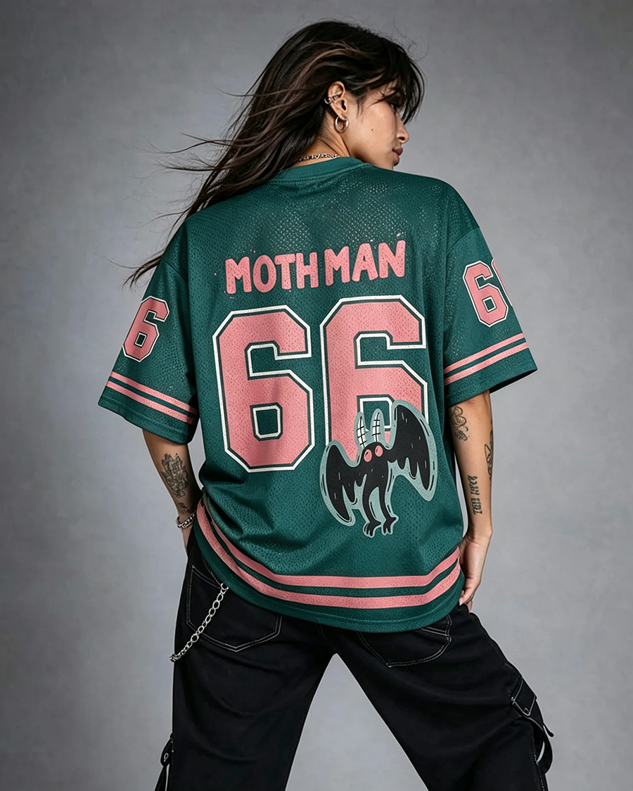 Vintage Mothman Cryptid Graphic Mesh Jersey