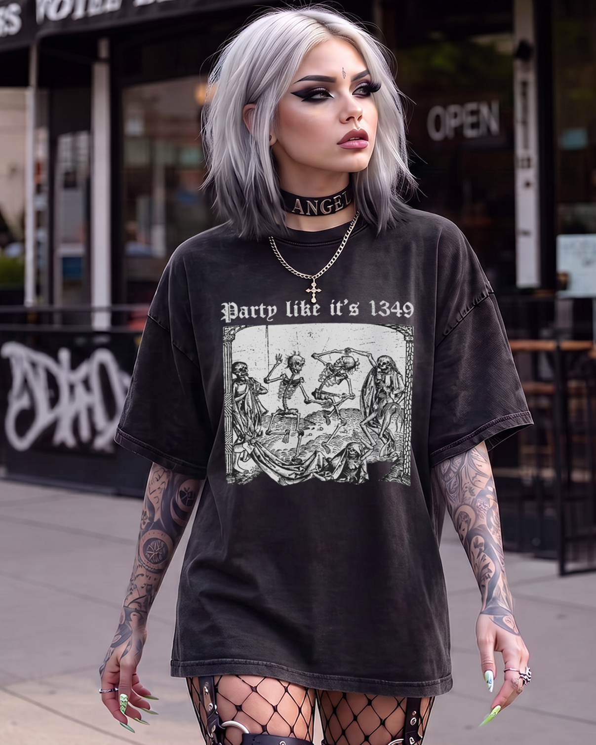 Party Like it's 1349 Washed T-Shirt Black Death