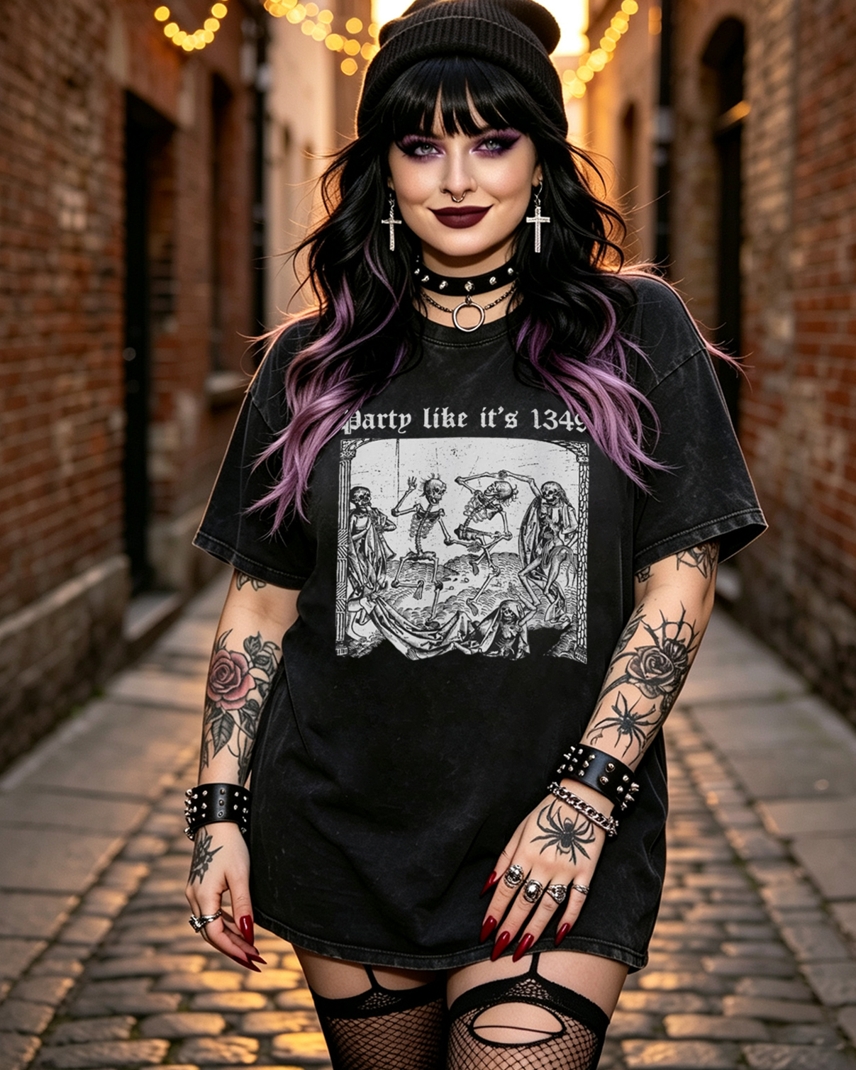 Party Like it's 1349 Washed T-Shirt Black Death
