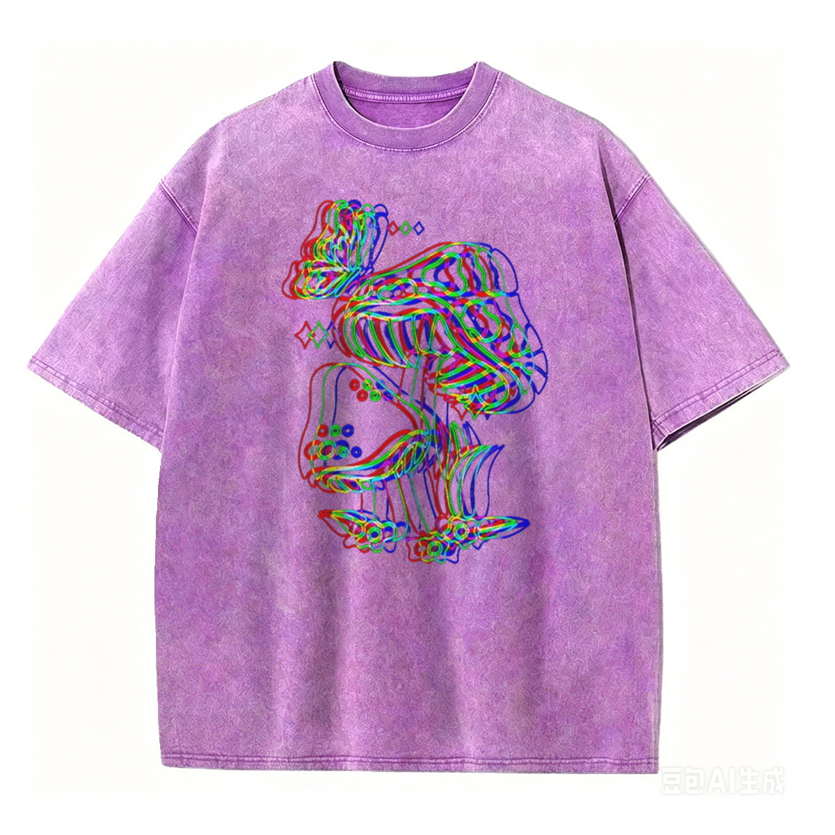 Psychedelic Mushroom, Rave Outfit, Music Festival Washed T-Shirt 