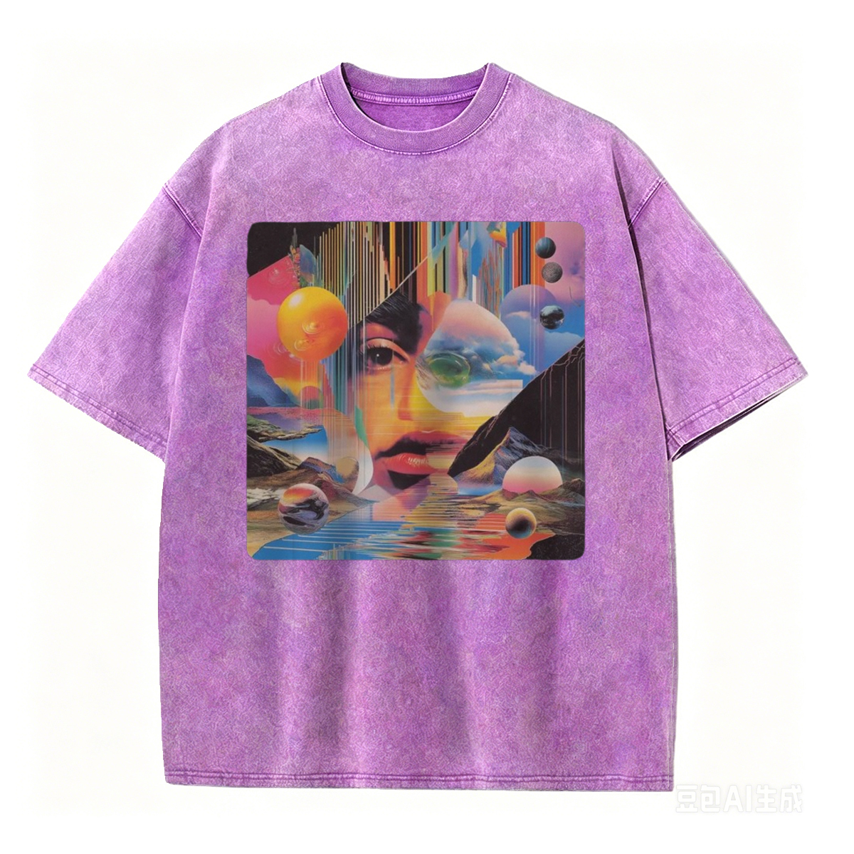Surreal Psychedelic Vaporwave Washed T-Shirt