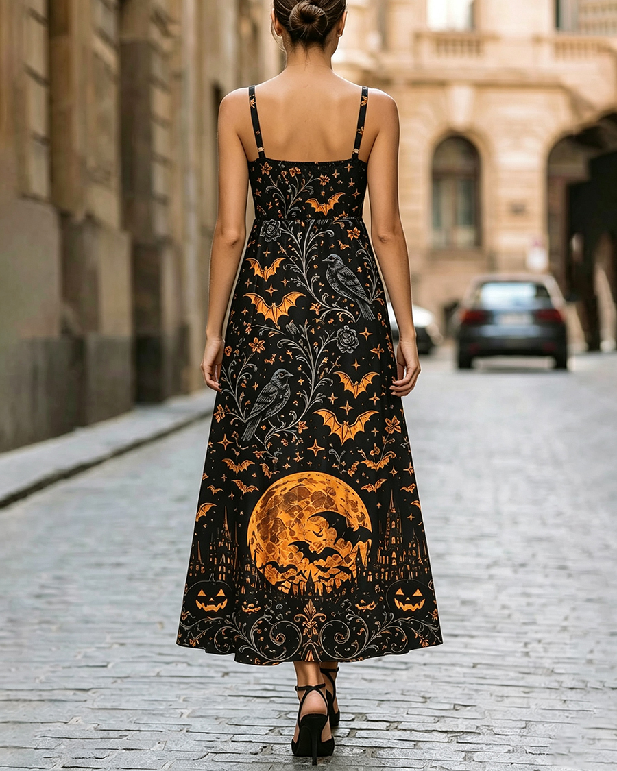 Raven Moon Halloween Maxi Dress