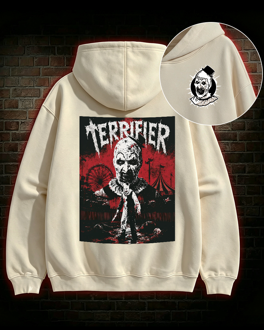 Sinister Carnival Clown Horror Graphic Hoodie