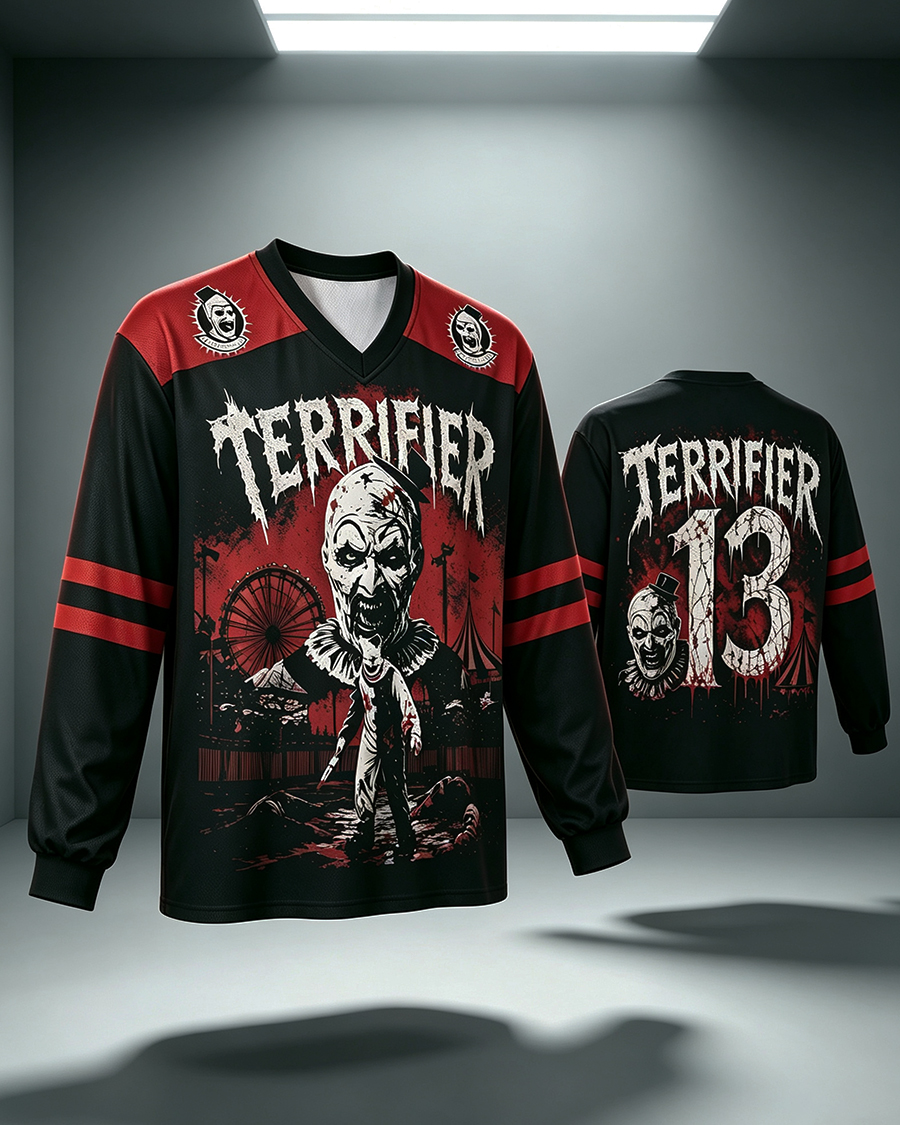 Sinister Carnival Clown Horror Mesh Long Sleeve Jersey