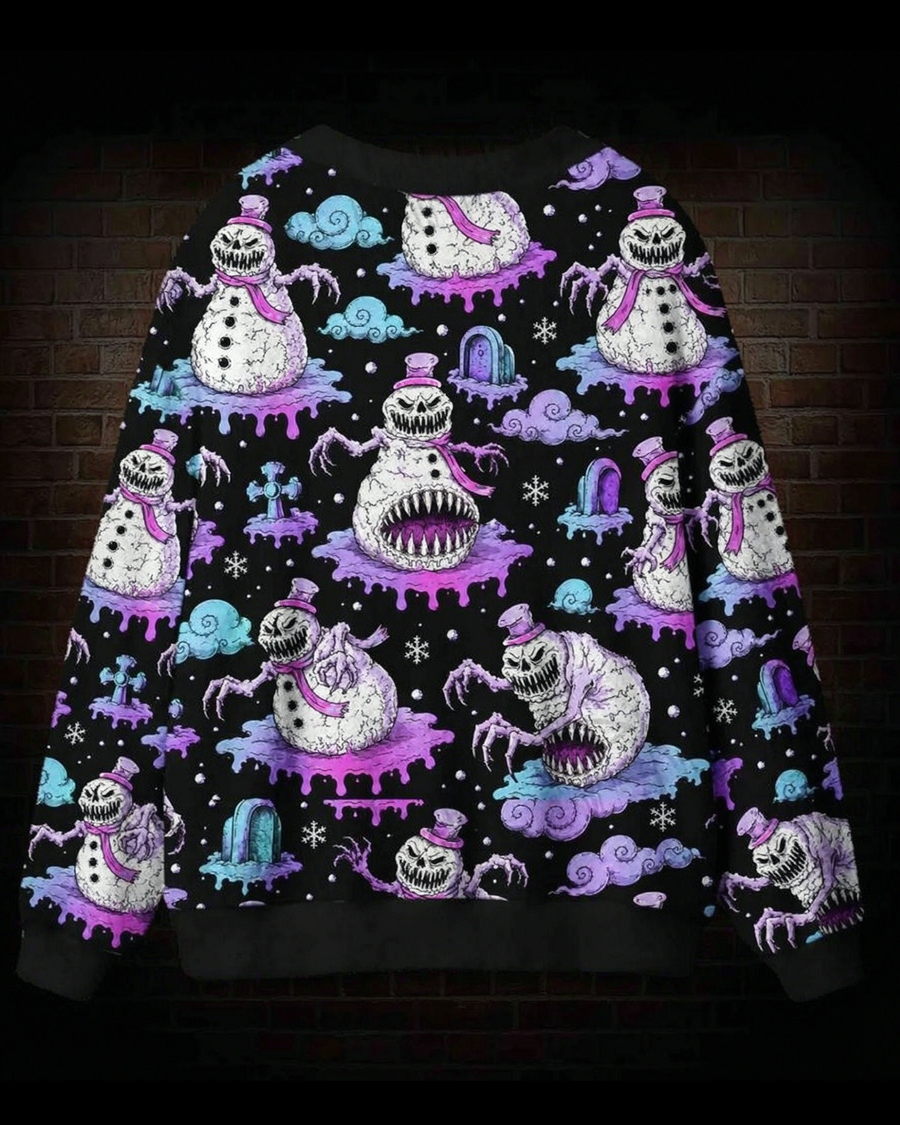 Sinister Snow Vintage Cryptid Cardigan Sweater