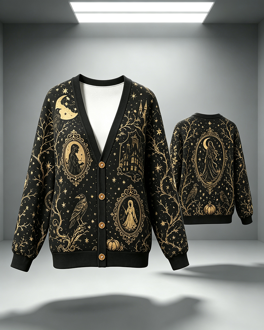 Vintage Gothic Halloween Cardigan for Women