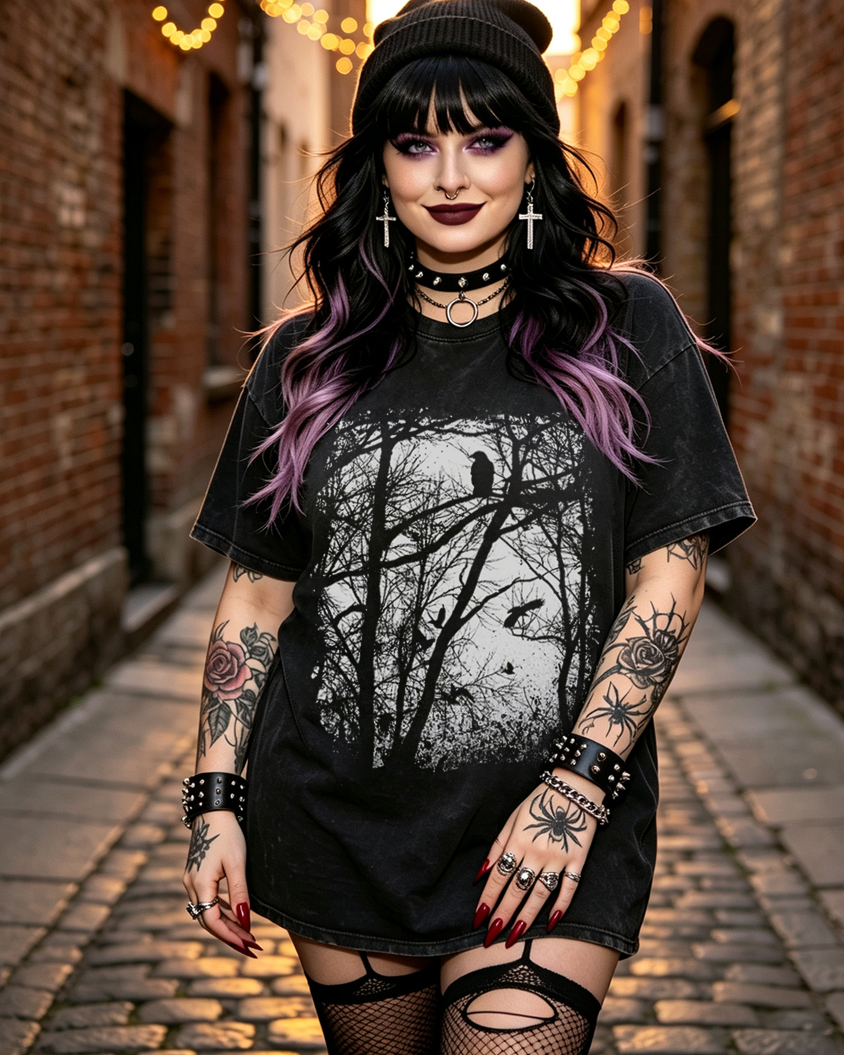 Tree Forest Raven Washed T-Shirt