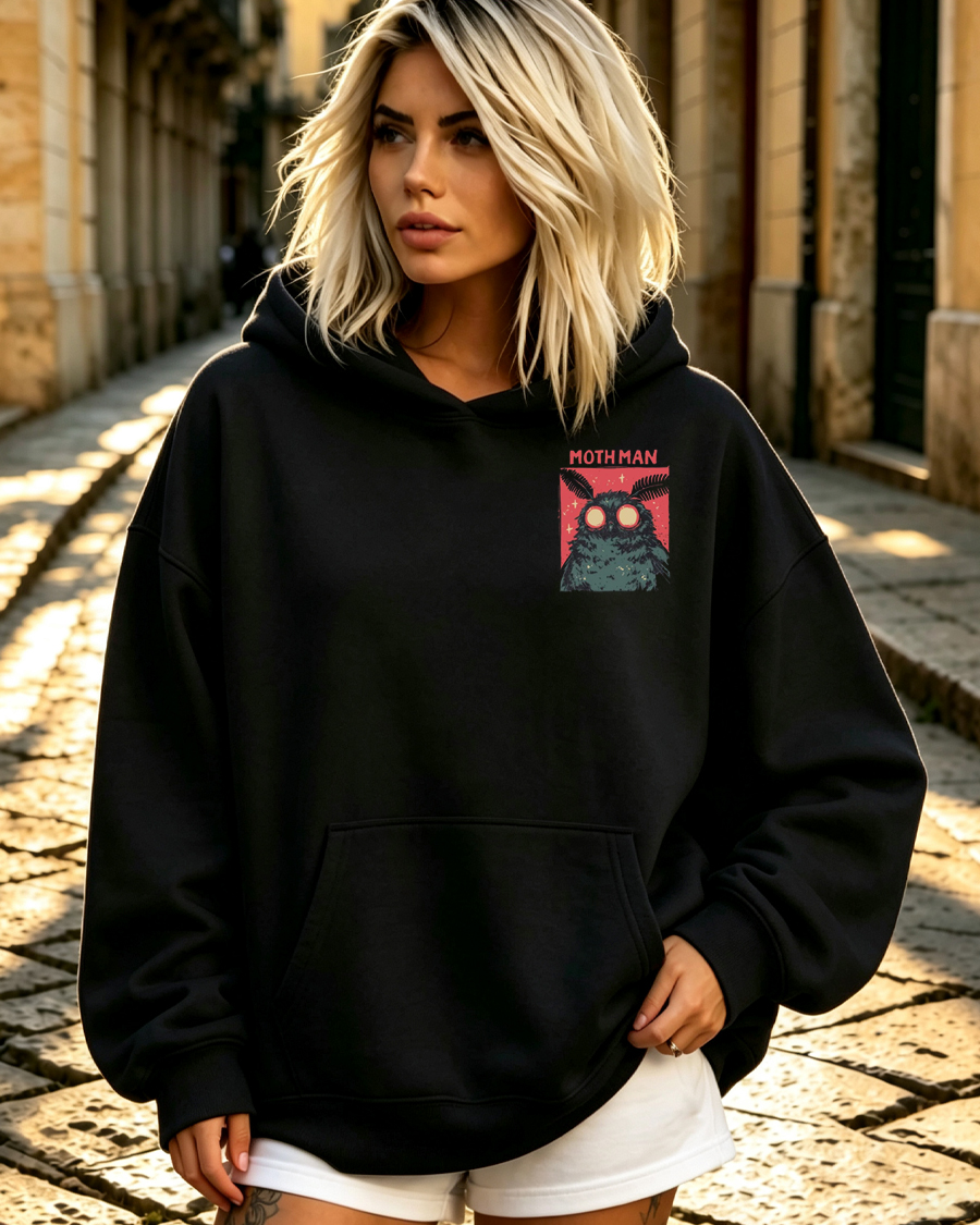 Vintage Mothman Cryptid Graphic Hoodie