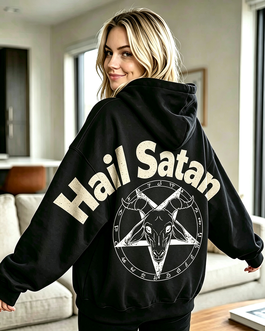 Hail Satan Washed Hoodie