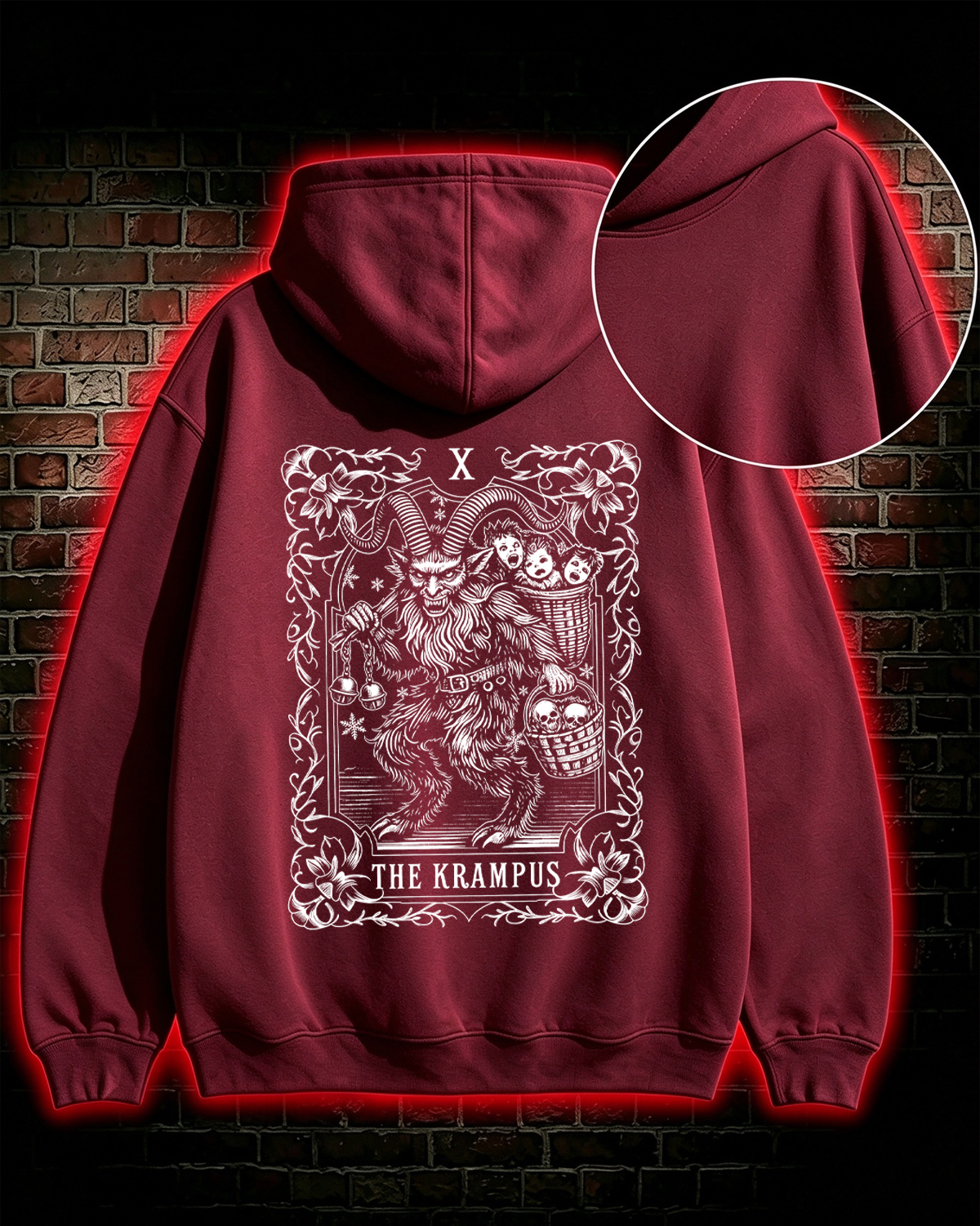 The Krampus Tarot Card Graphic Hoodie