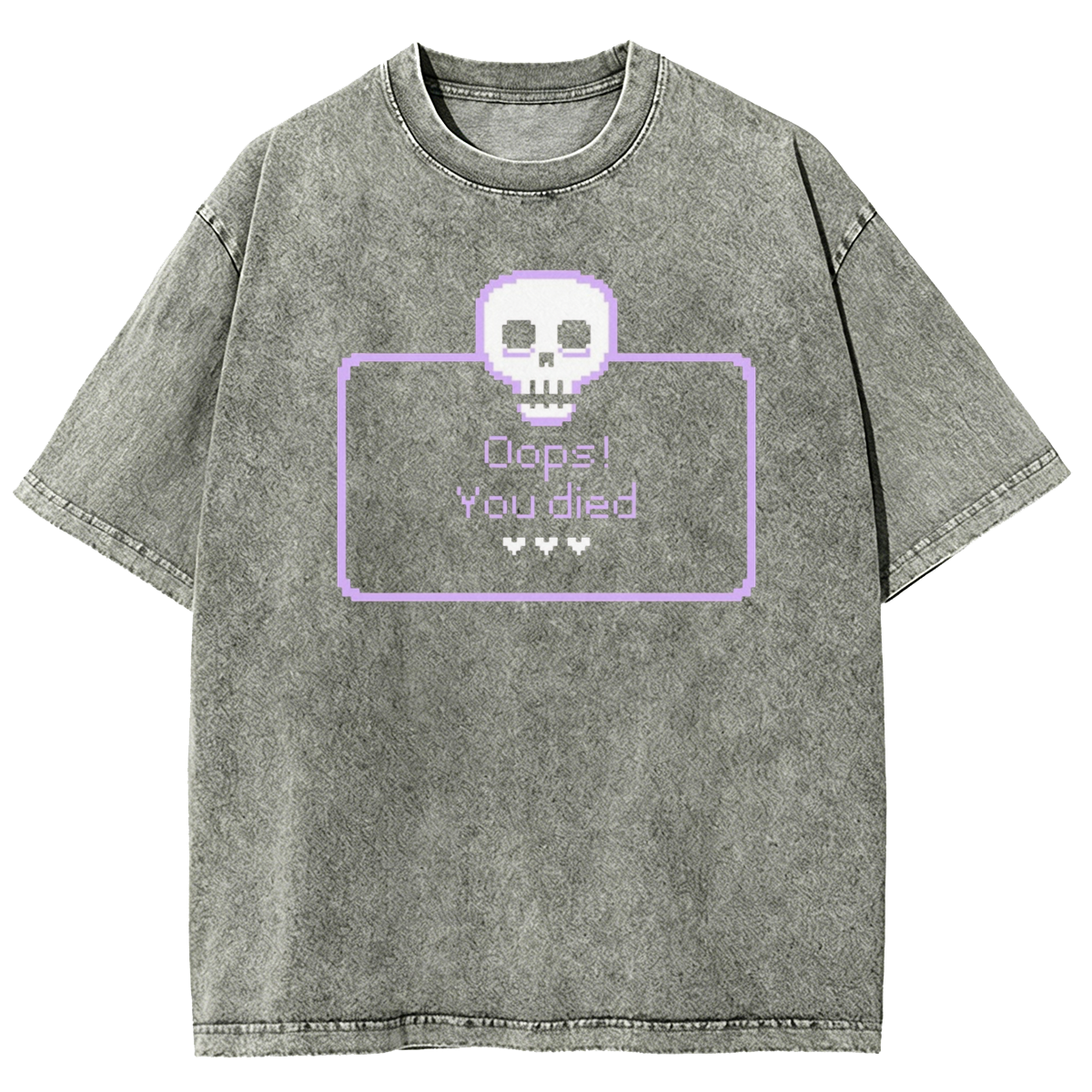 Creepy Retro Game Over Washed T-Shirt