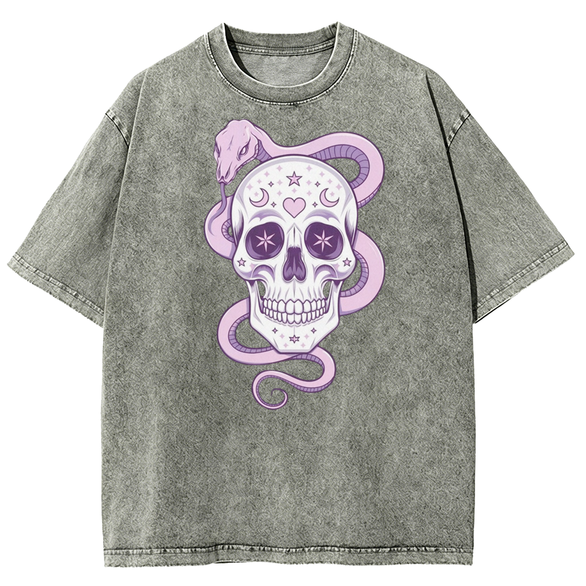 Stardust Serpentine Pastel Goth Washed Oversized T-Shirt