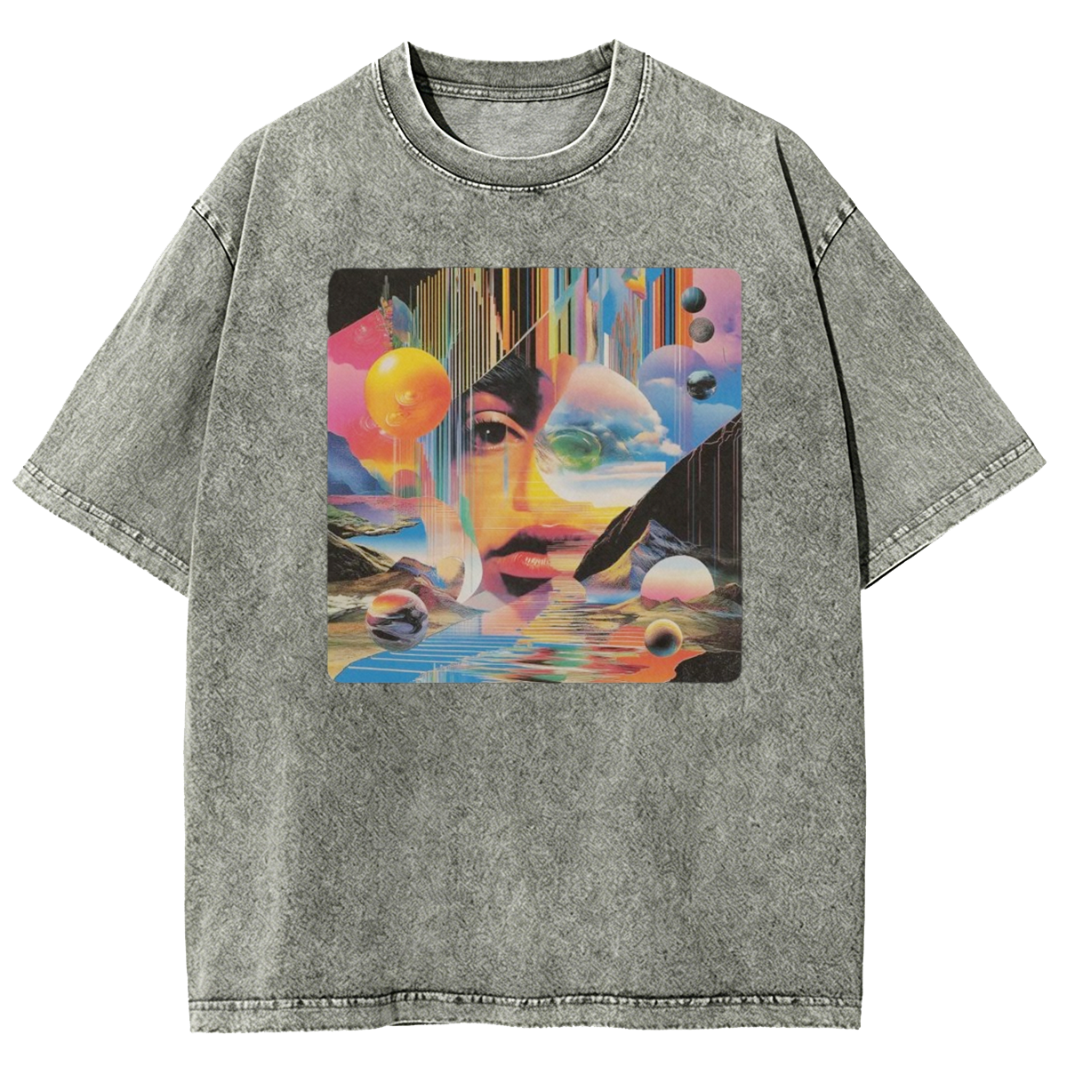 Surreal Psychedelic Vaporwave Washed T-Shirt