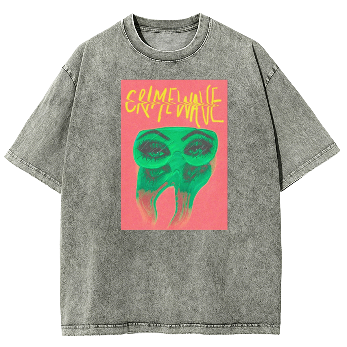 Trippy Eyes Indie Psychedelic Aesthetic Goth Washed T-Shirt