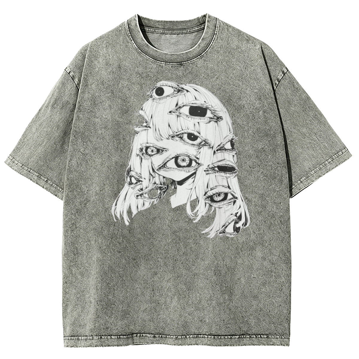 Weirdcore Eyeball Washed T-Shirt