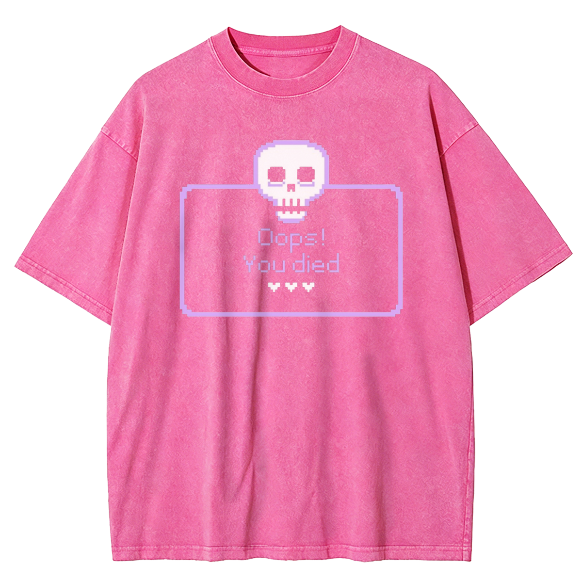 Creepy Retro Game Over Washed T-Shirt