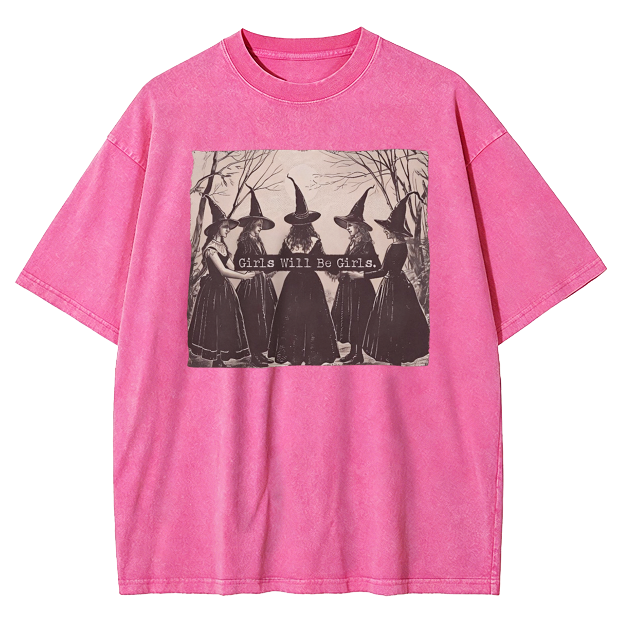 Girls Will Be Girls Salem Witch Washed T-Shirt
