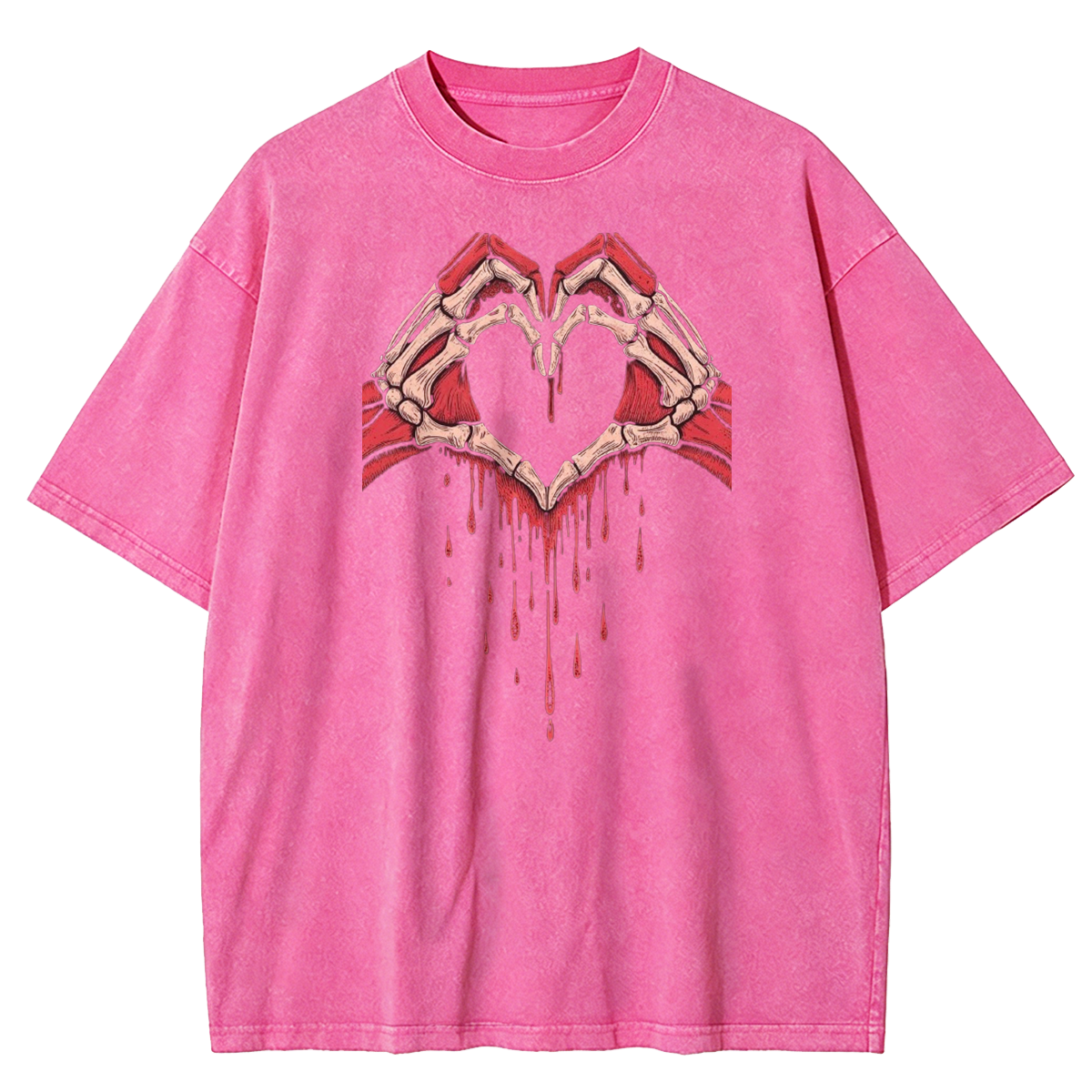 Heart Skull Hand Washed T-Shirt