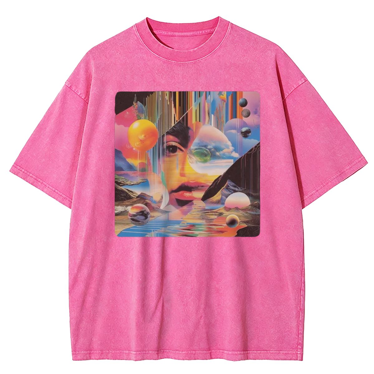 Surreal Psychedelic Vaporwave Washed T-Shirt