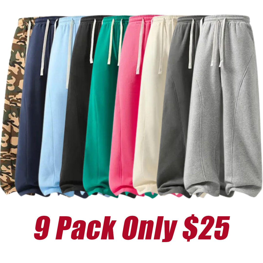 Summervibes Men's Drawstring Wide-Leg Pants