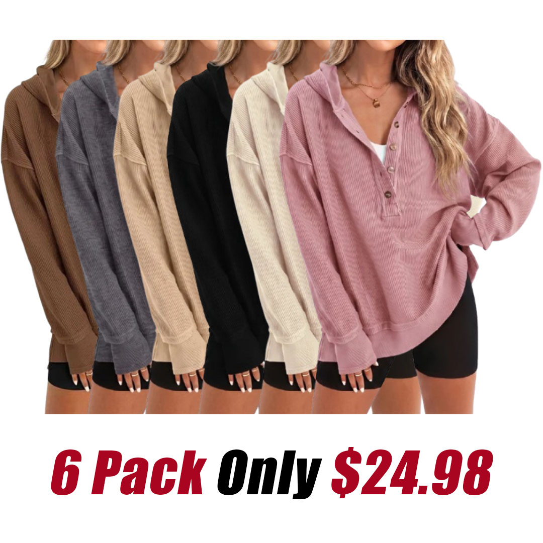 🔥LAST DAY 50% OFF - Oversized Collared Ribbed Sweatshirt