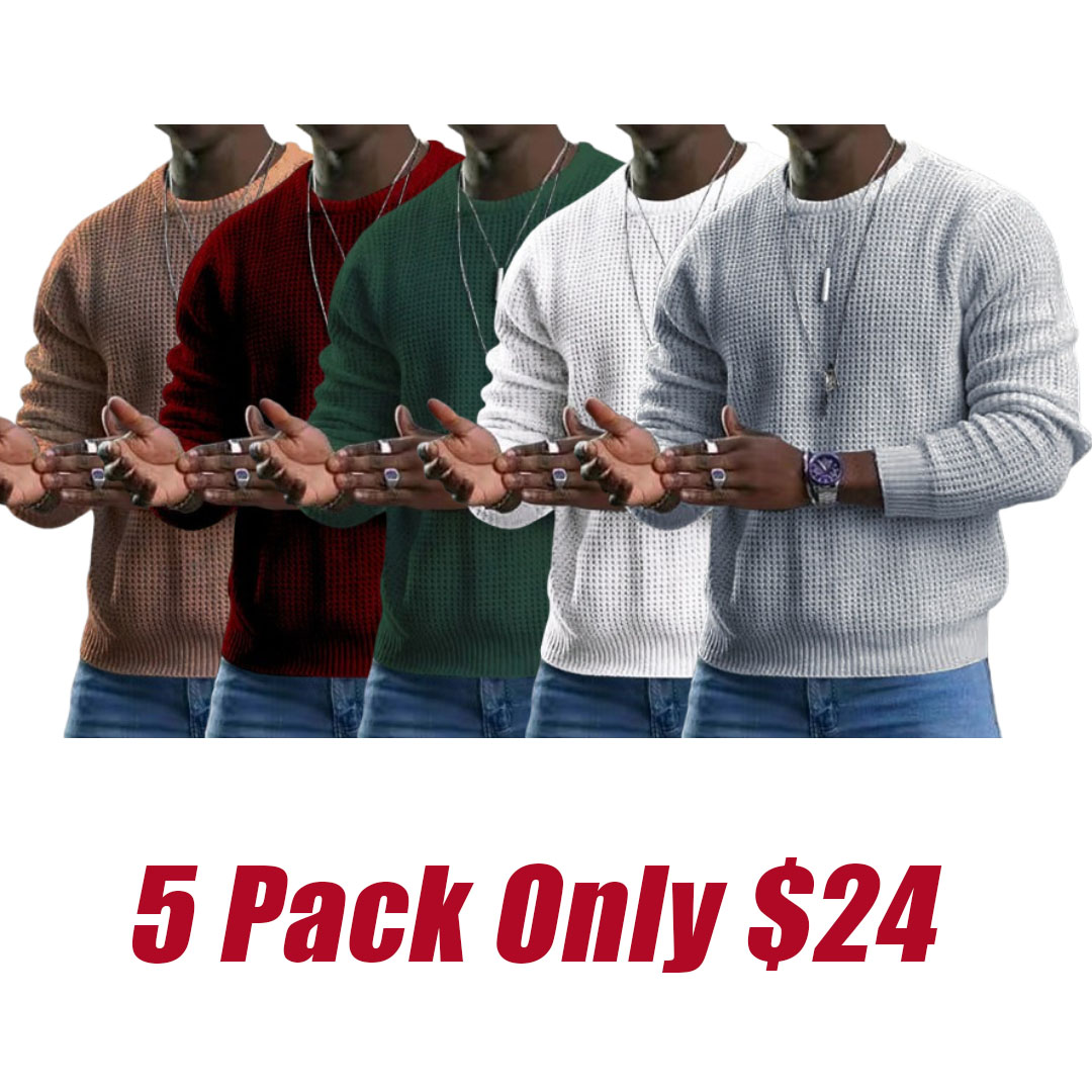 Men's Premium Crewneck Sweater – Soft Classic Long Sleeve Pullover with Ribbed Trim