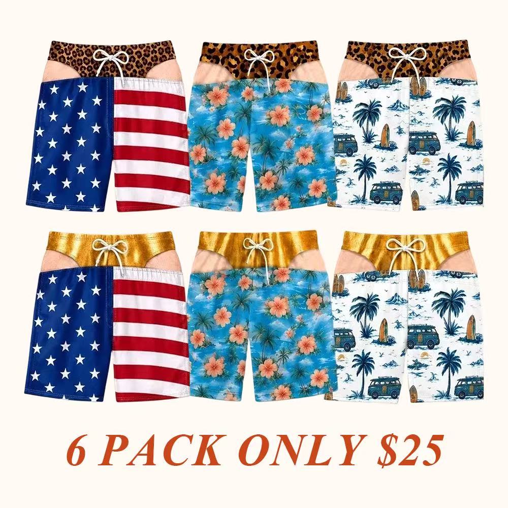 Custom Funny Patriotic Men Swim Trunks - Personalized Birthday Gifts For Husband, Son, Grandson, Brother, Grandpa, Dad, Yourself - Warning Wide Load