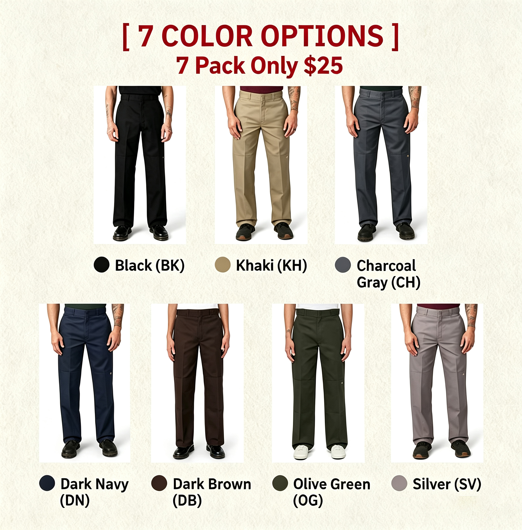 Men's Loose Fit Double Knee Work Pants, Reinforced Knees, Multi-Pocket Utility Fit, Workwear Street Style