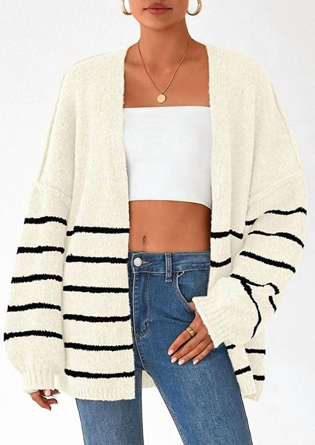 Womens Oversized Cardigan Sweaters Fall Long Lantern Sleeve Knit Open Front Lightweight Sweater