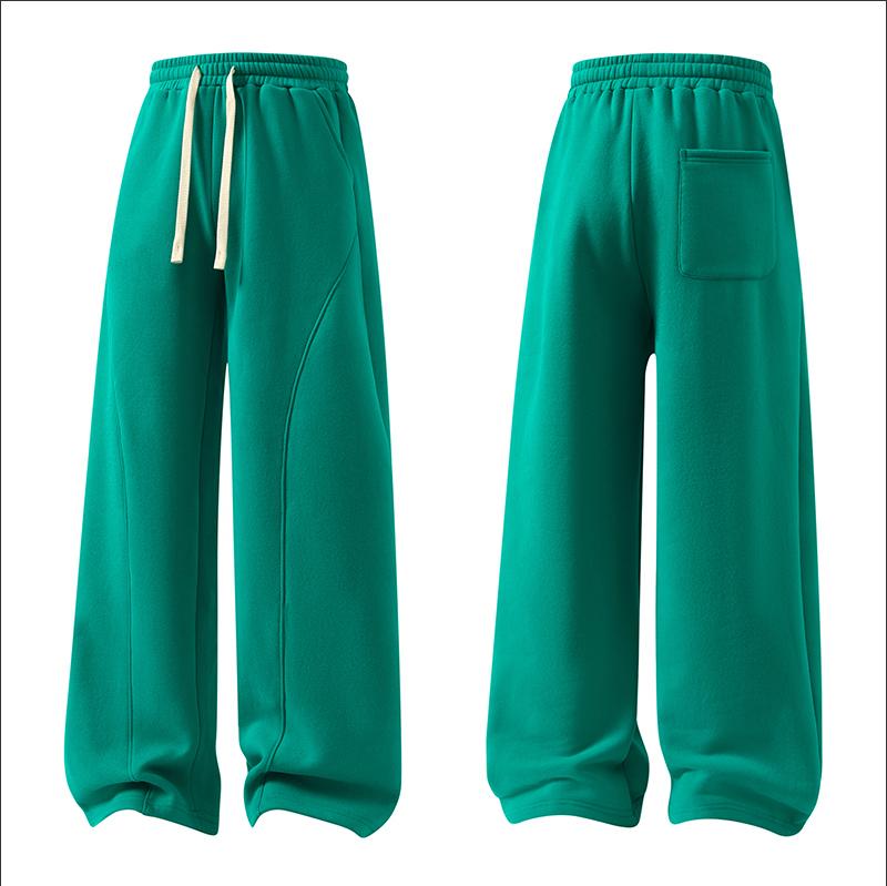 summervibes Men's Solid-Color Drawstring Pants with Curved Blade Design—relaxed fit suitable for all seasons. Street-style men's trousers perfect for everyday wear and layering. Menswear Beige daily wear pant