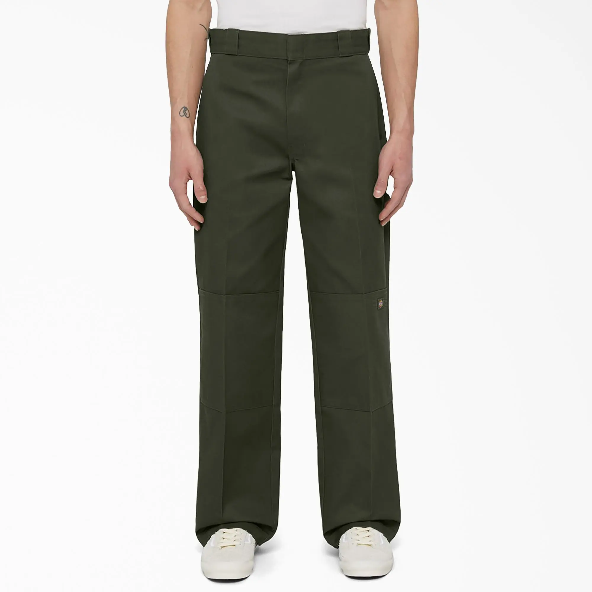 Men's Loose Fit Double Knee Work Pants, Reinforced Knees, Multi-Pocket Utility Fit, Workwear Street Style