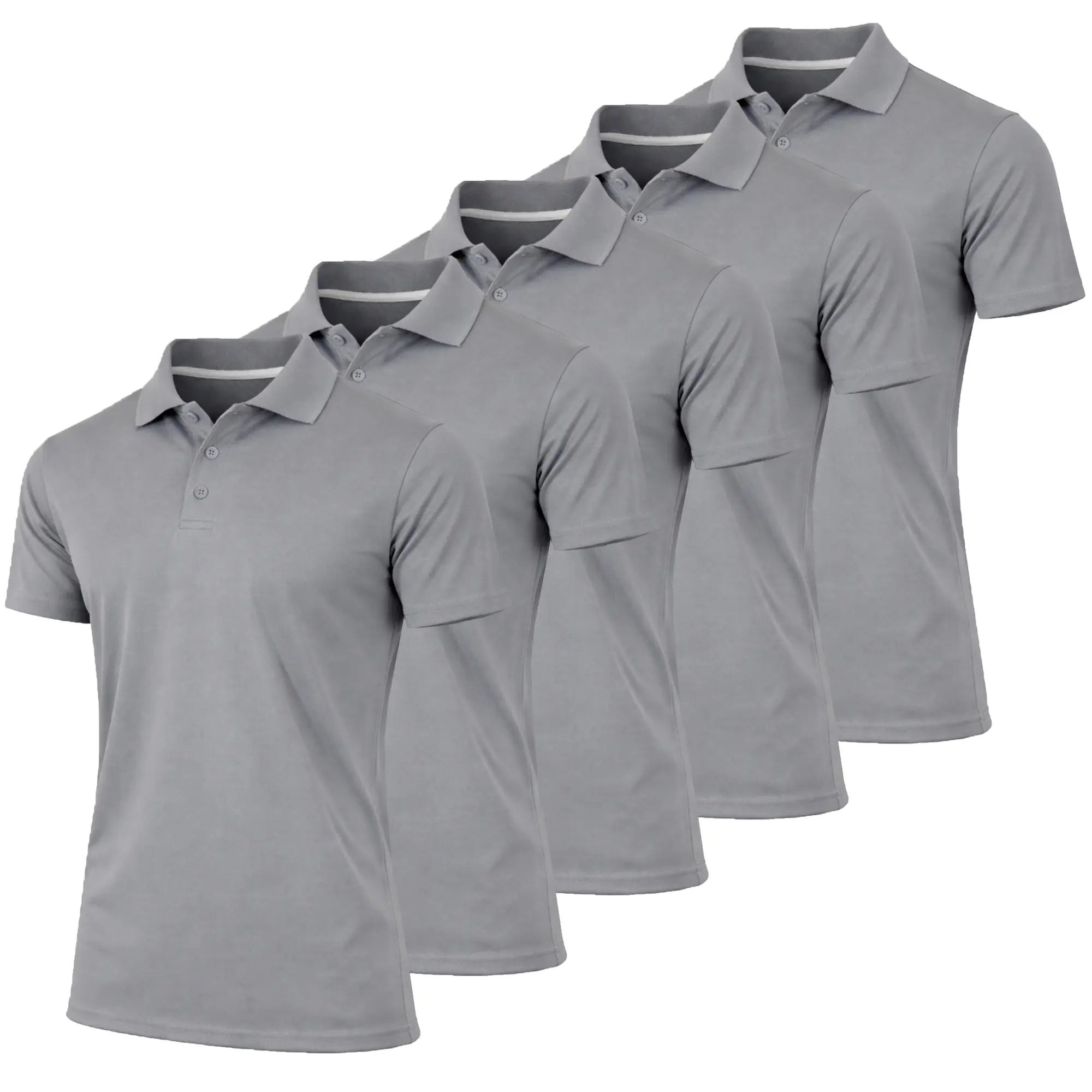 Men's Dry Fit Moisture-Wicking Polo Shirt 5-Pack