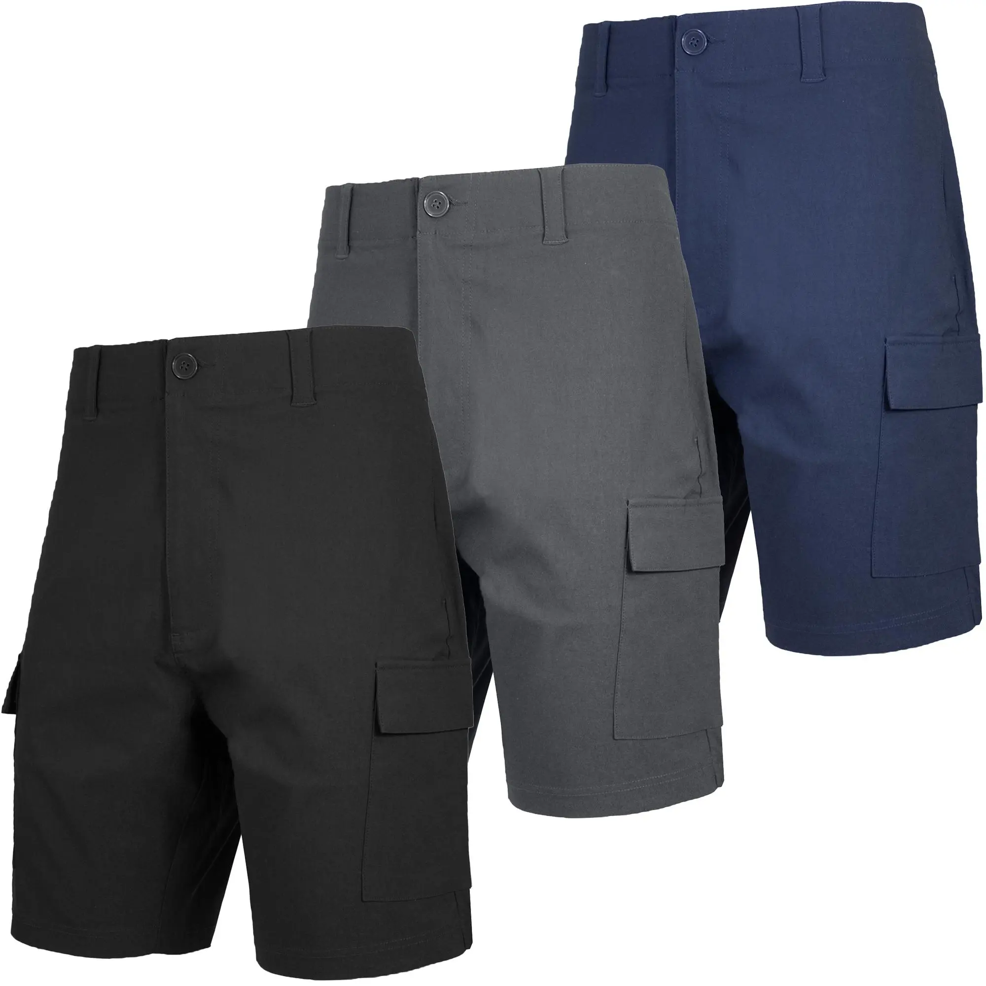 3-Pack Men's Tactical Cargo Shorts – Multi-Pocket Outdoor Hiking Shorts