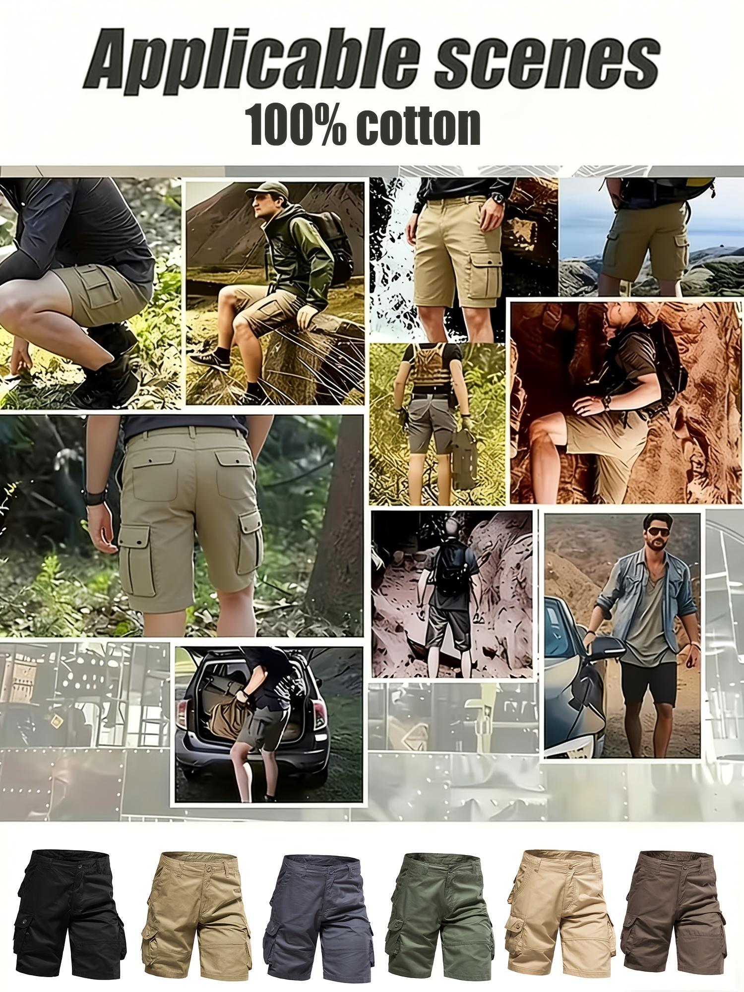 3-pack men&rsquo;s cargo pants, tactical men&rsquo;s shorts, men&rsquo;s shorts with multifunctional pockets, suitable for golf and outdoor activities, men&rsquo;s hiking shorts, wear-resistant, wrinkle-resistant, breathable shorts