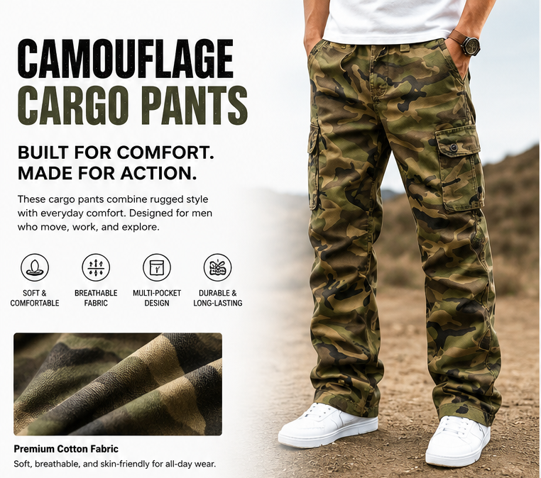 Men's practical camouflage cargo pants