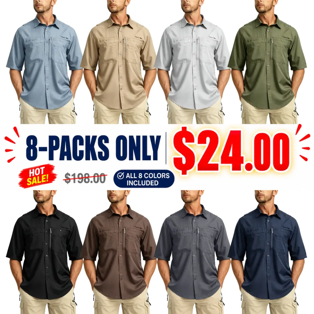 Men's Casual Outdoor Button-Down Fishing Top