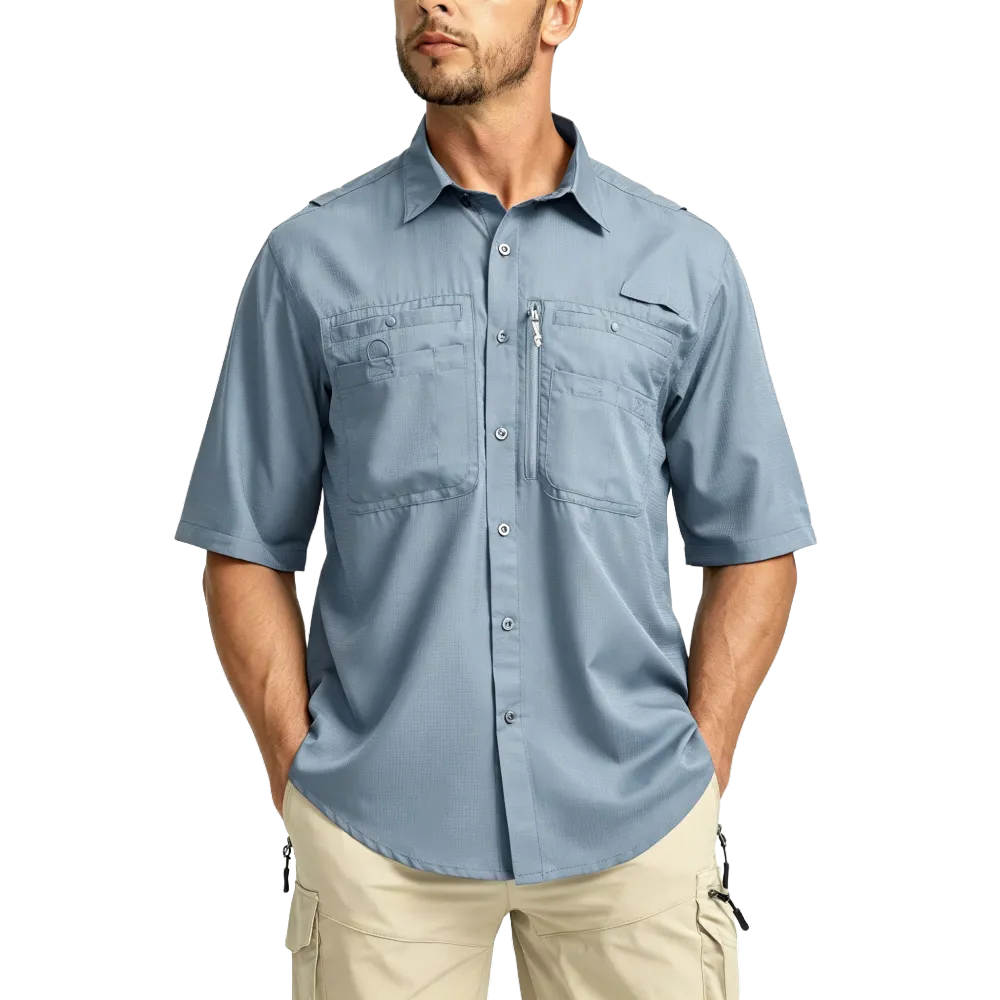 Men's Casual Outdoor Button-Down Fishing Top