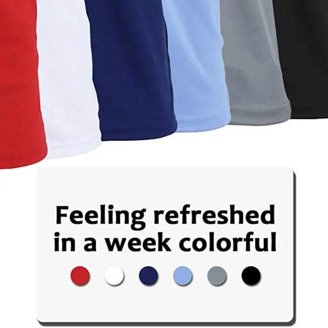 Men's Dry Fit Moisture-Wicking Polo Shirt 5-Pack