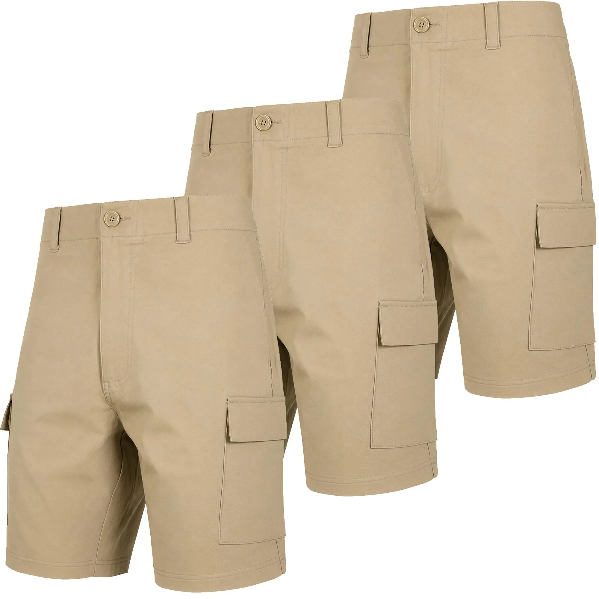 3-Pack Men's Tactical Cargo Shorts – Multi-Pocket Outdoor Hiking Shorts