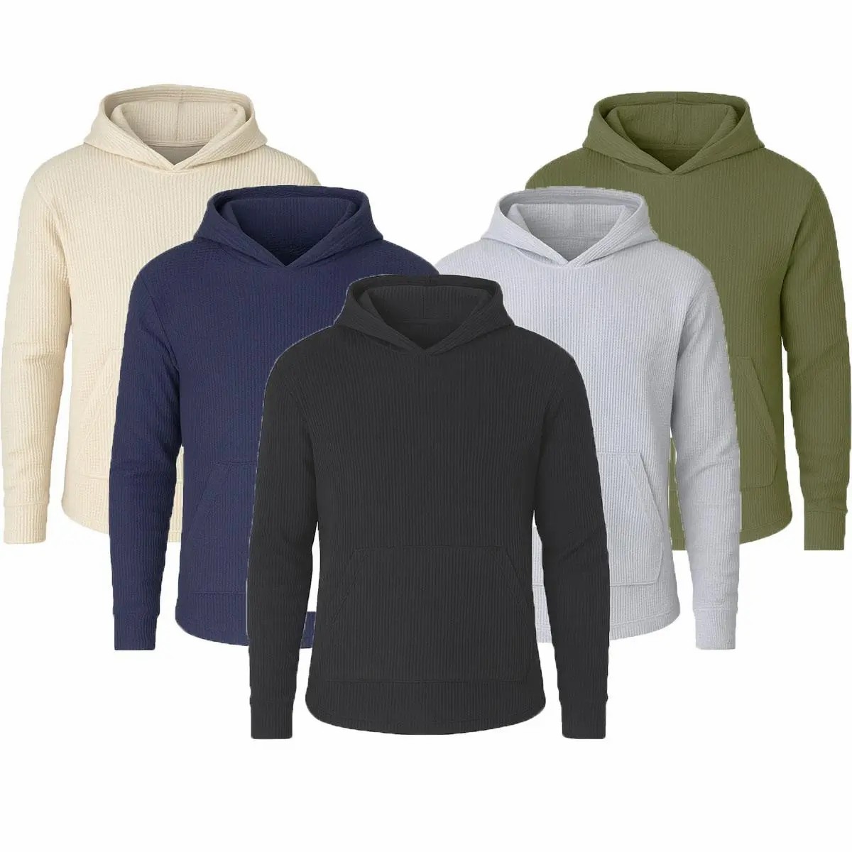 Men's Waffle Knit Thermal Hoodie