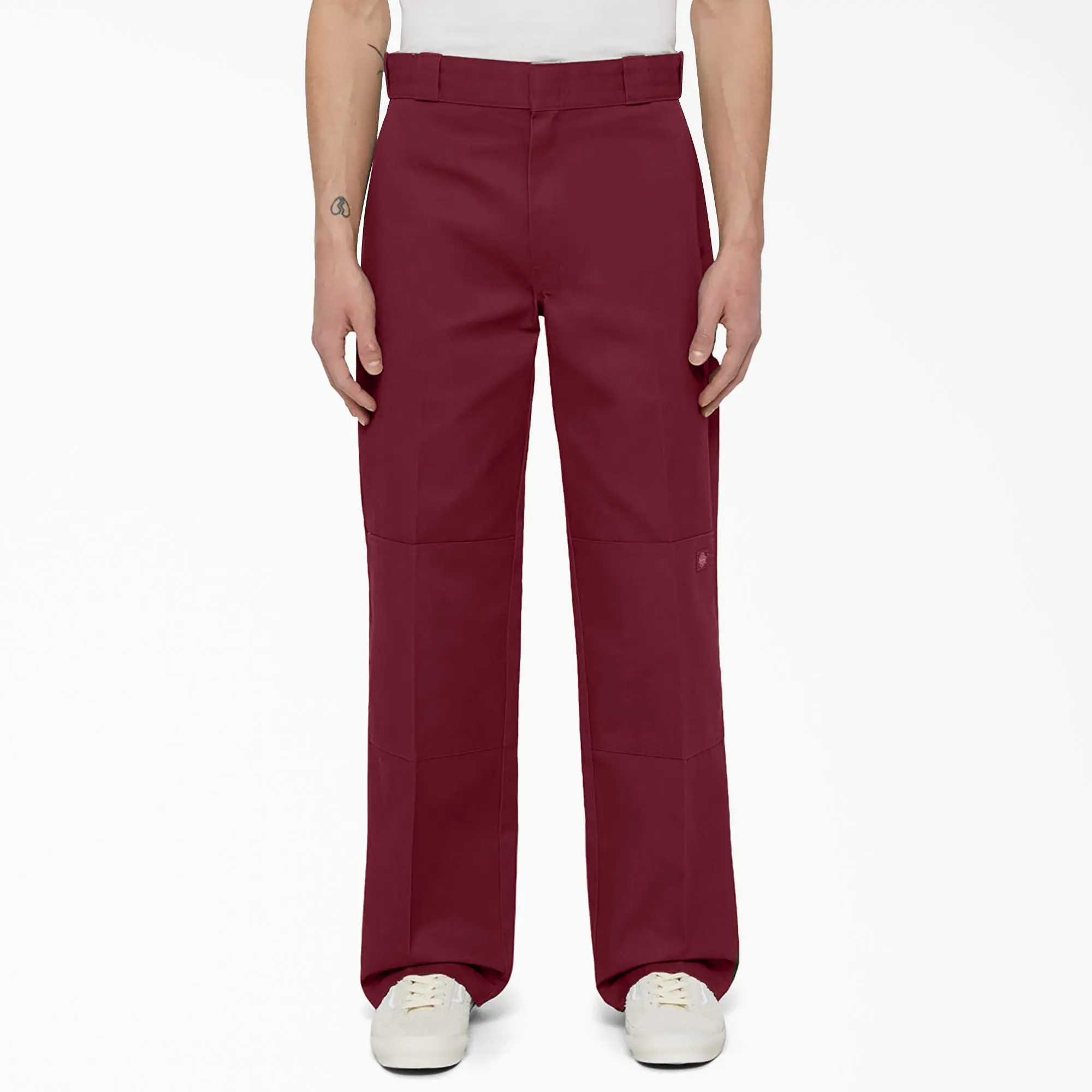 Men's Loose Fit Double Knee Work Pants, Reinforced Knees, Multi-Pocket Utility Fit, Workwear Street Style