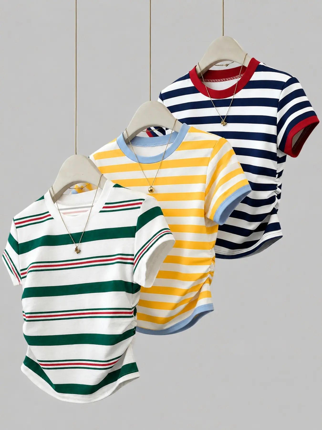 3-Pack Women's Floral Pleated Slim Fit T-Shirts – Cute Summer Casual Tops