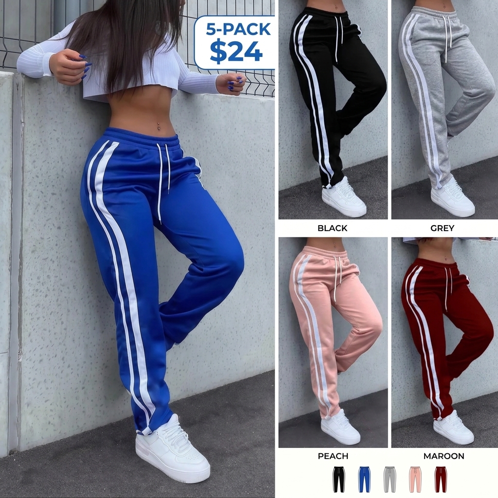 Women’s Striped Athletic Jogger Pants