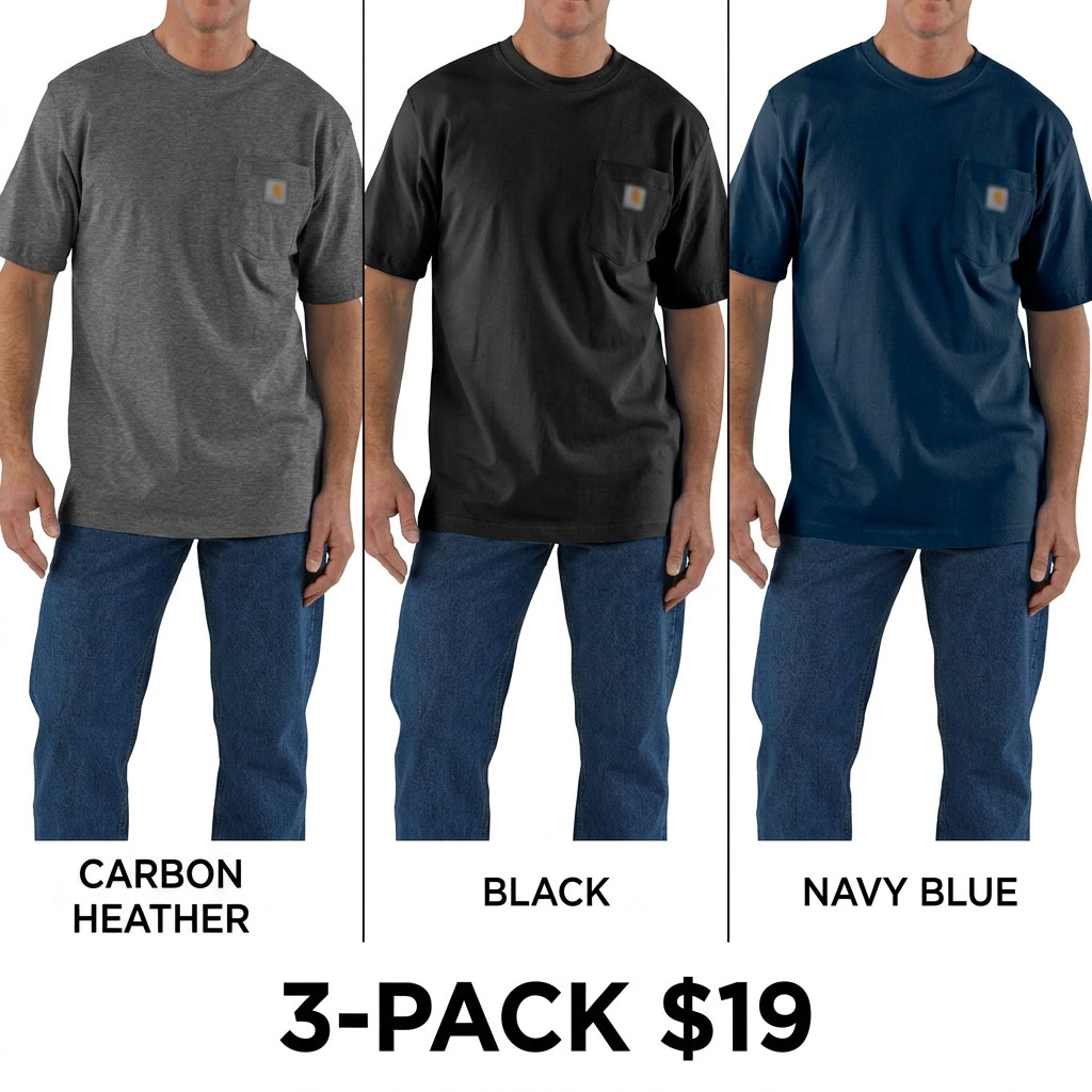 Men's Heavyweight Cotton Pocket T-Shirt – Loose Fit Casual Workwear Tee
