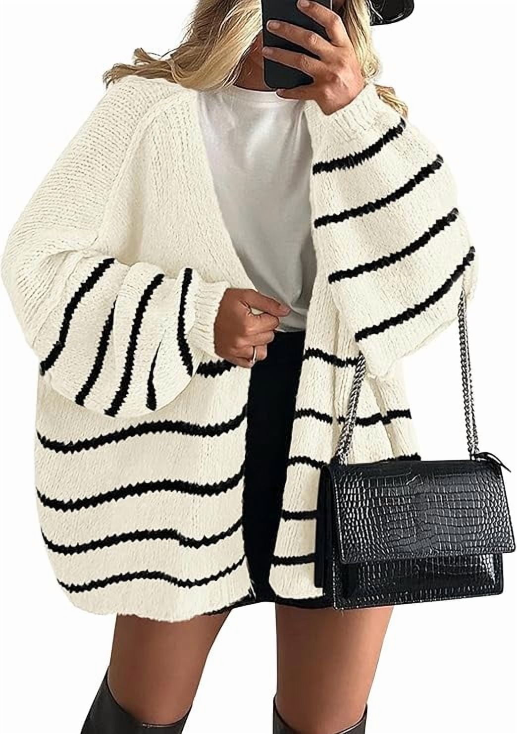 Womens Oversized Cardigan Sweaters Fall Long Lantern Sleeve Knit Open Front Lightweight Sweater