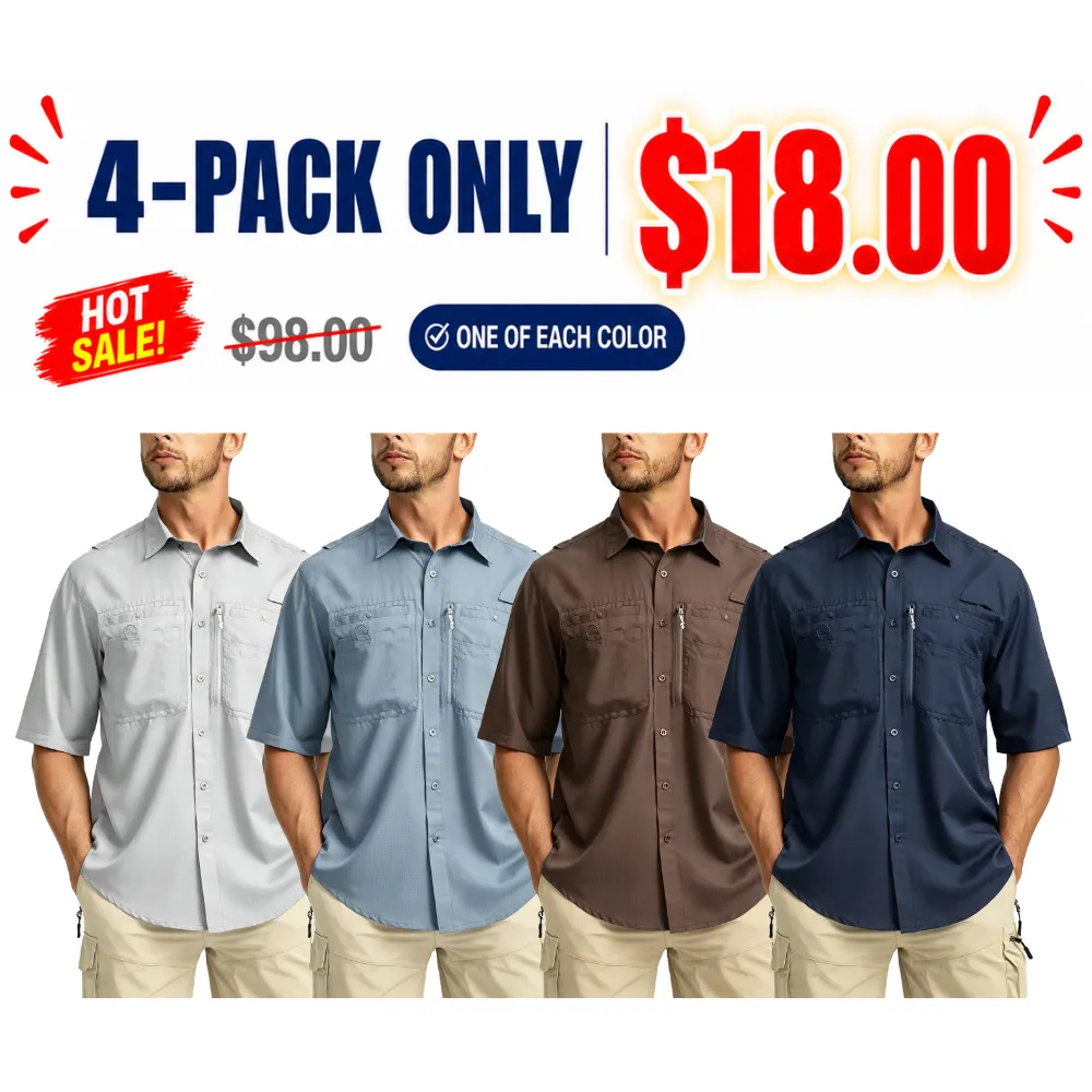 Men's Casual Outdoor Button-Down Fishing Top