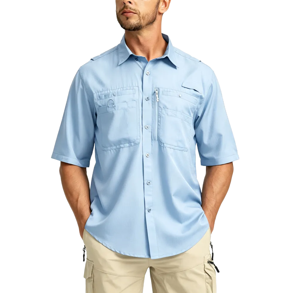 Men's Casual Outdoor Button-Down Fishing Top