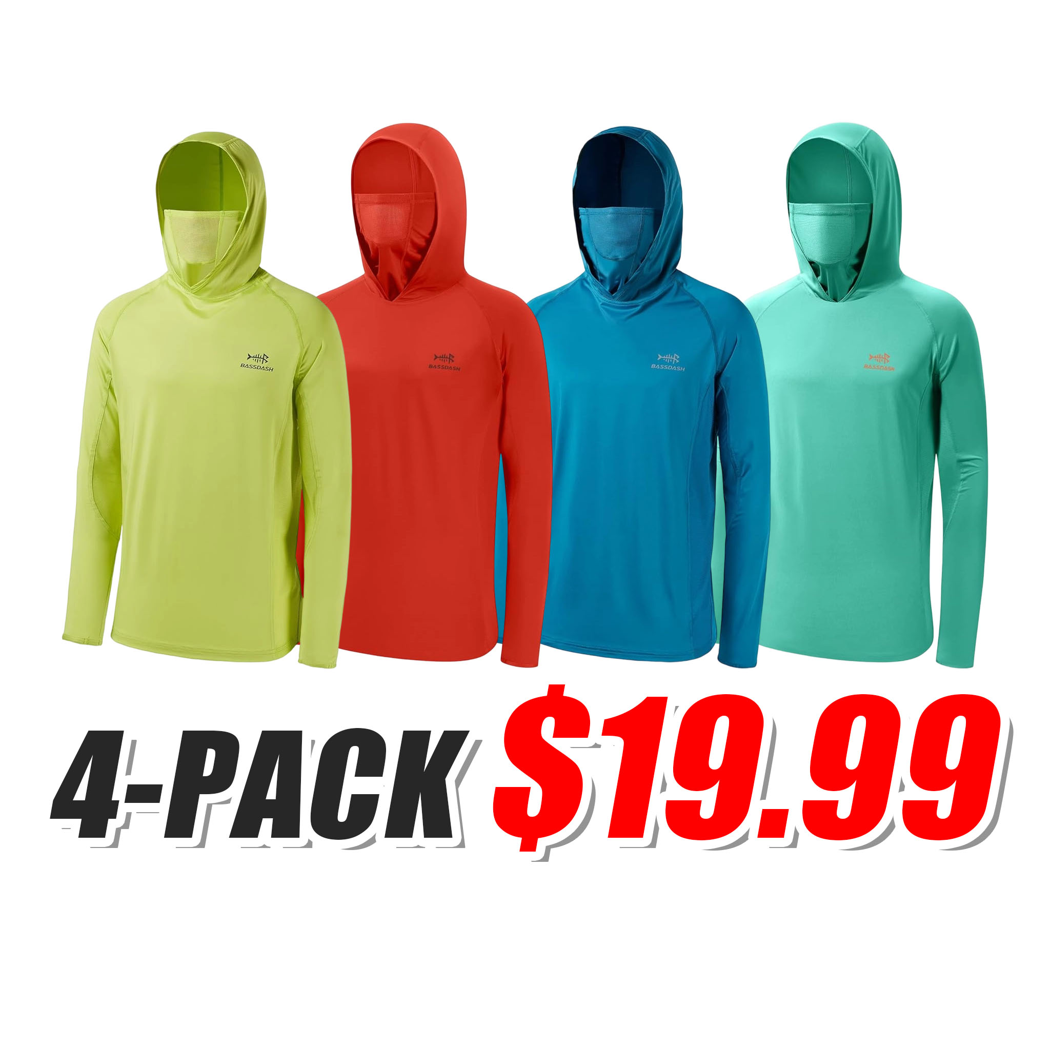 [Copy]🔥 HOT SALE 📦 8-PACK DEAL ☀️☀️☀️UPF 50+ Men’s Long Sleeve Fishing Shirt with Mask UV Neck Gaiter Hoodie