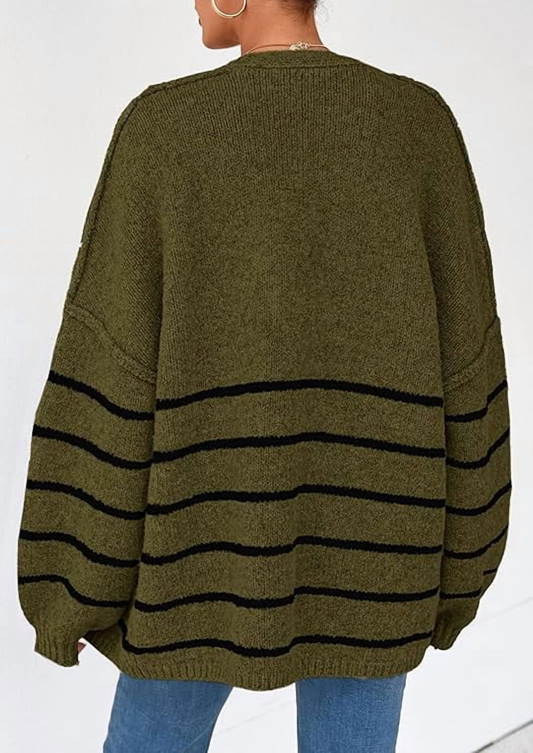 Womens Oversized Cardigan Sweaters Fall Long Lantern Sleeve Knit Open Front Lightweight Sweater