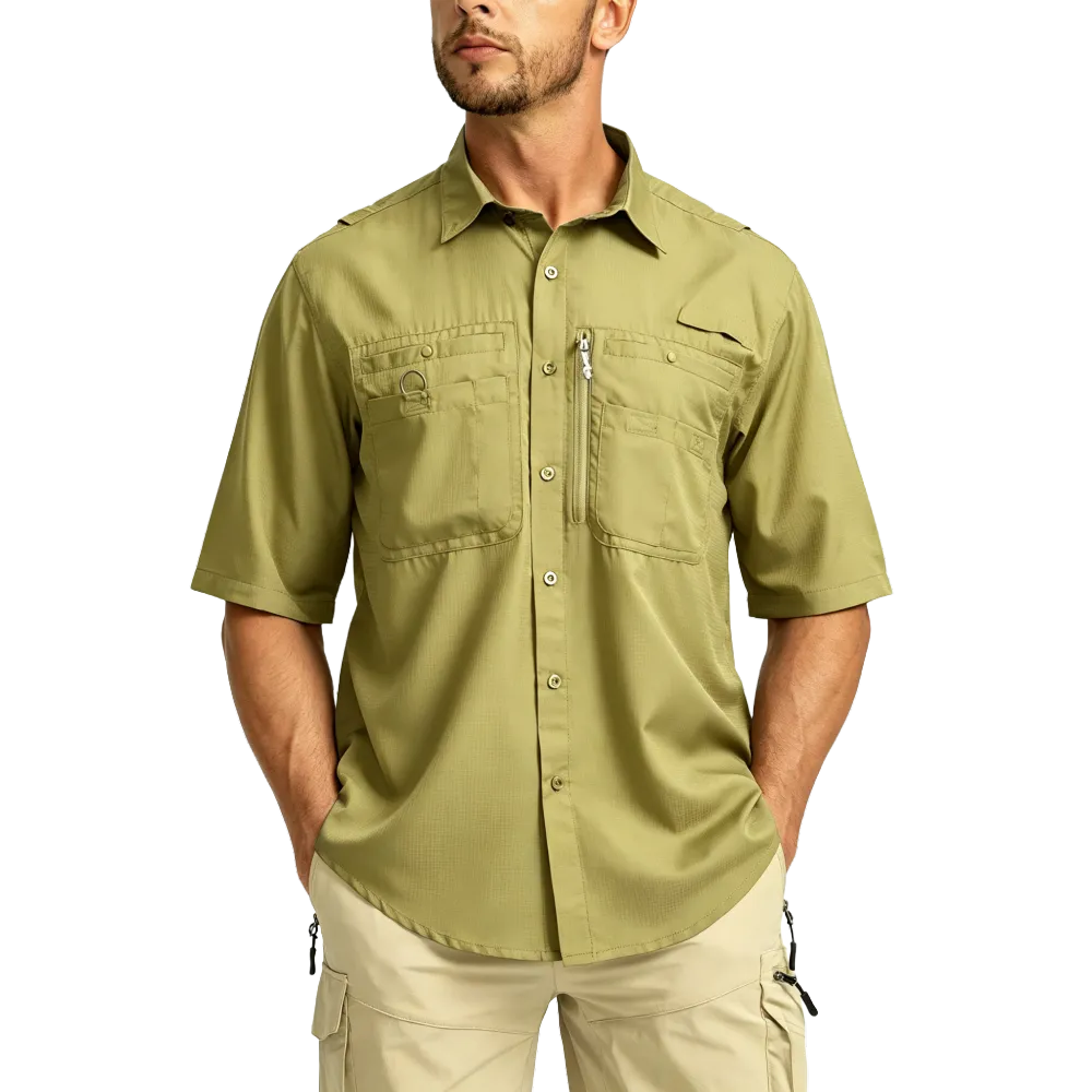 Men's Casual Outdoor Button-Down Fishing Top